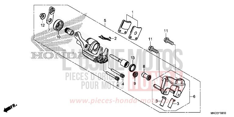 PARKING BRAKE CALIPER for Gold Wing CANDY ARDENT RED (R367B) from 2019